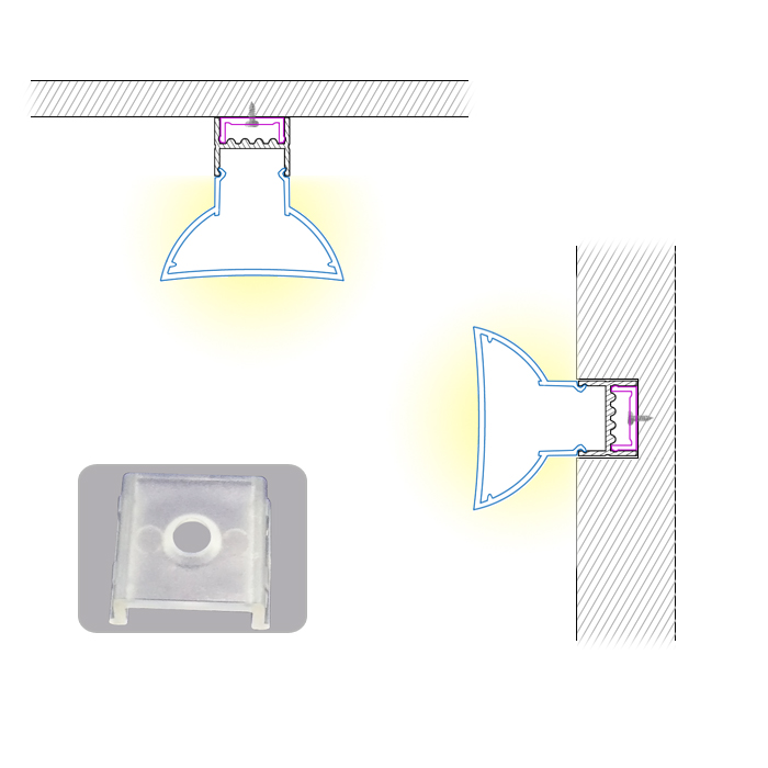 HL-BAPL032 Height 34mm Ceiling Recessed Extruded Aluminum Channel Profile Good heatsink For Width 15mm LED ribbon lights HL-BAPL032 Height 34mm Ceiling Recessed Extruded Aluminum Channel Profile Good heatsink For Width 15mm LED ribbon lights